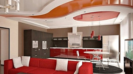 совмещенные натяжные потолки